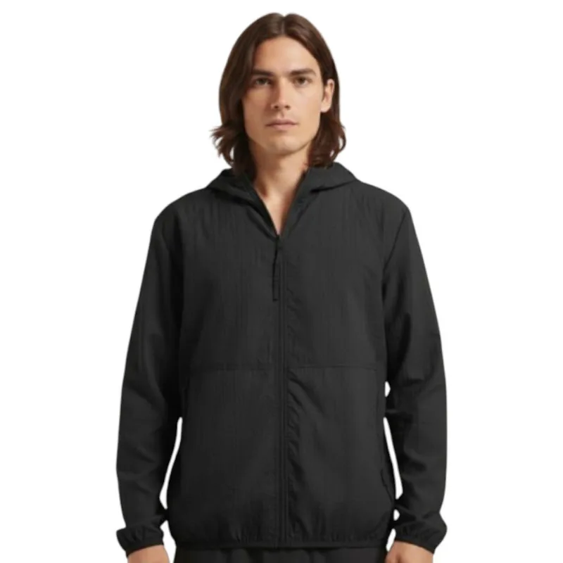 Jaqueta Esportiva Masculina G Hering Sports Corta Vento Com Capuz Preto (MP)