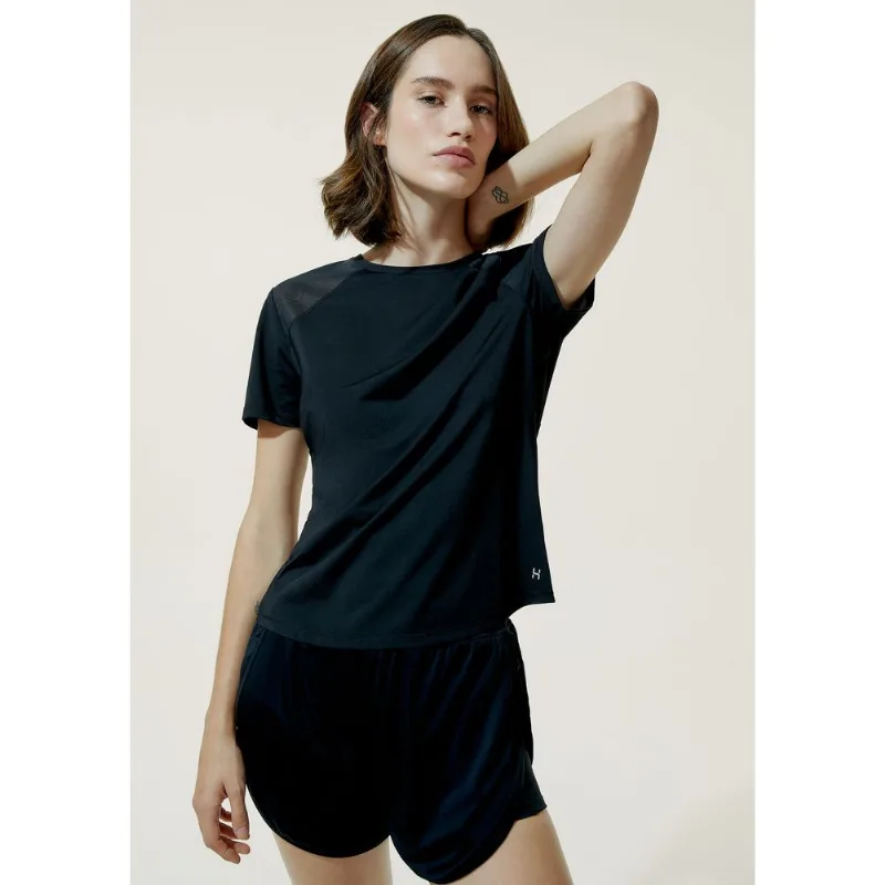 Camiseta Esportiva Feminina Com Tule - Preto XG
