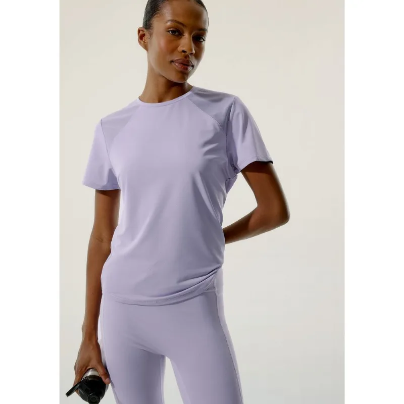 Camiseta Esportiva Feminina Com Tule - Lilás M