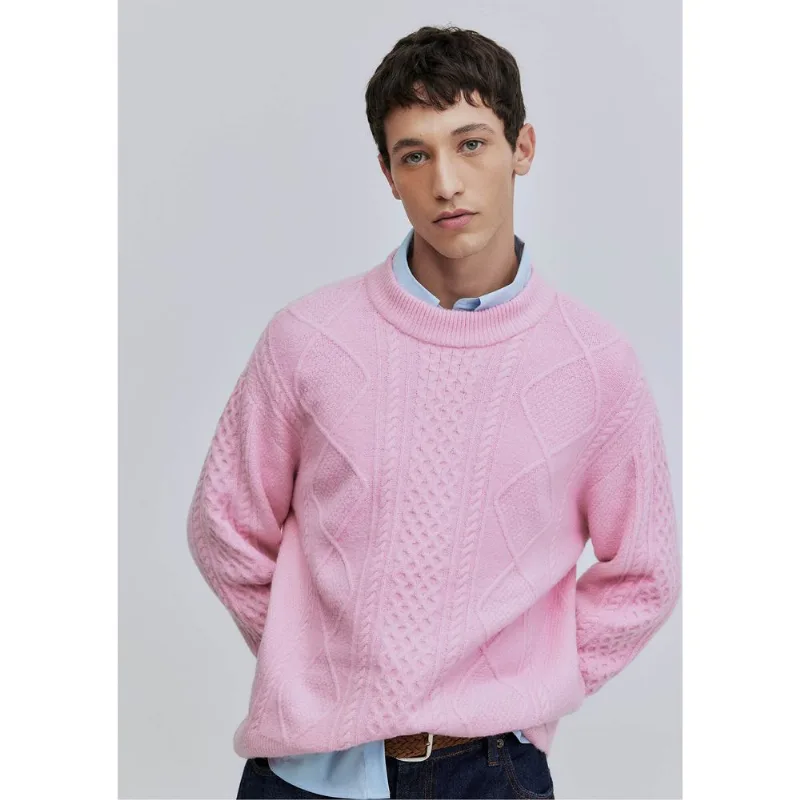 Blusão Unissex Em Tricô Trançado Hering + Welcome - Rosa G