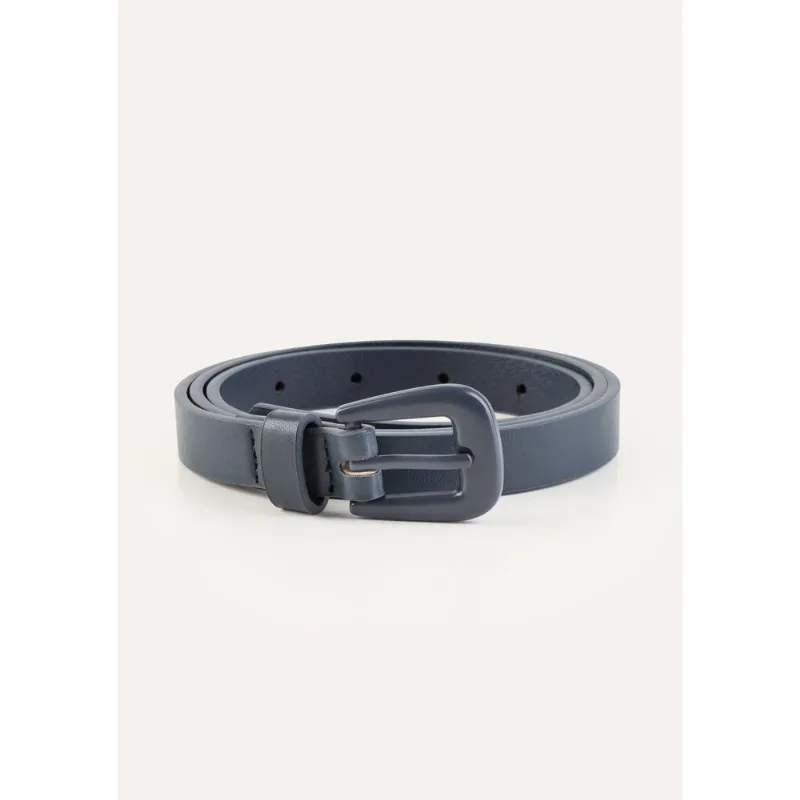 Cinto Feminino Fino Com Fivela De Metal - Azul G