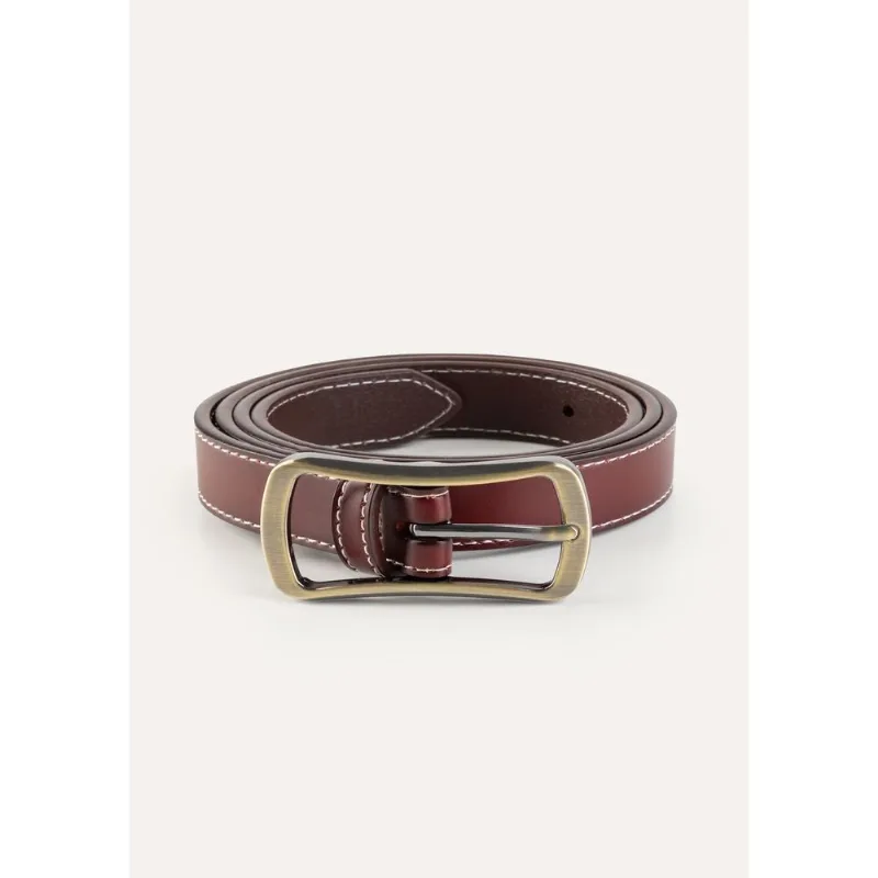 Cinto Feminino Couro Pesponto - Marsala M