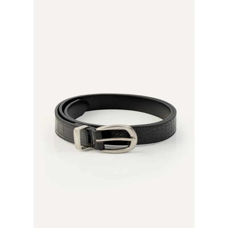 Cinto Feminino PU Croco - Preto G