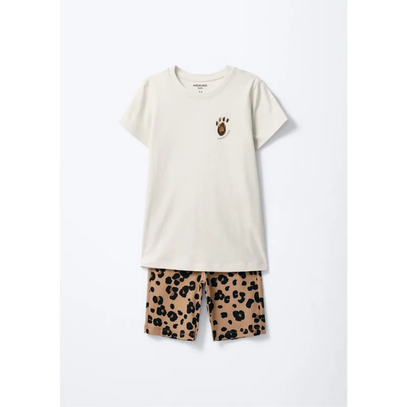 Conjunto Infantil Menina Curto Com Estampa - Off white 008