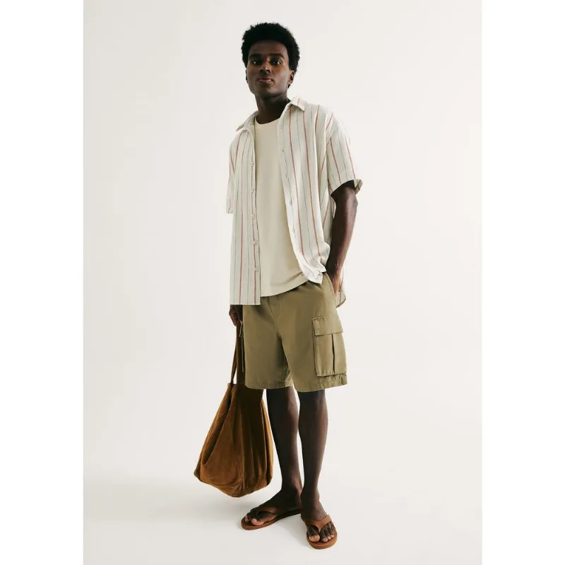 Bermuda Masculina Cargo Em Sarja - Verde 044