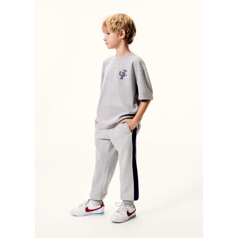 Calça Infantil Menino Moletom Jogger - Cinza 012