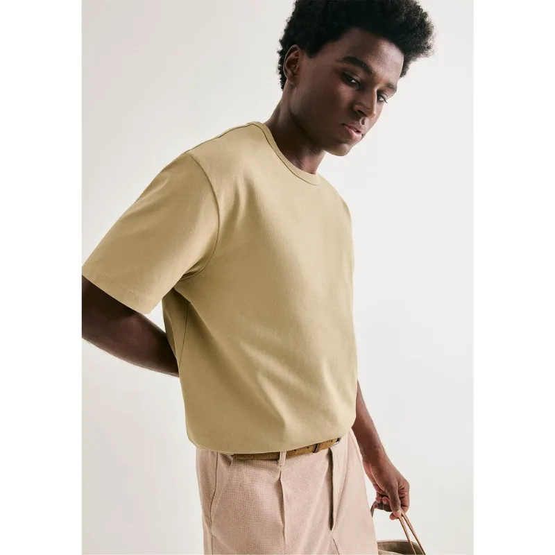 Camiseta Básica Masculina Areia Em Algodão Peruano - Verde M