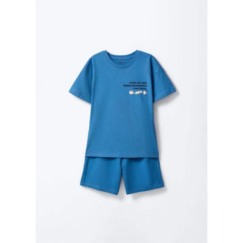 Conjunto Infantil Menino Estampado - Azul 006