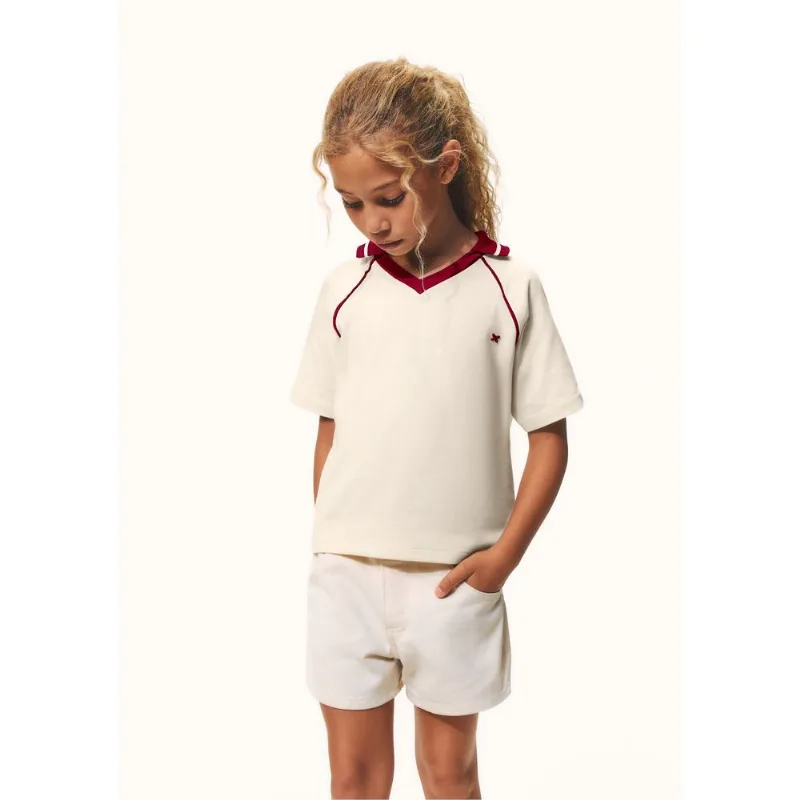 Bermuda Infantil Menina Em Sarja - Natural 006