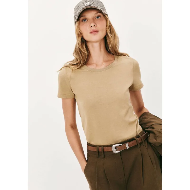 Camiseta Básica Feminina Slim World - Caqui EXG