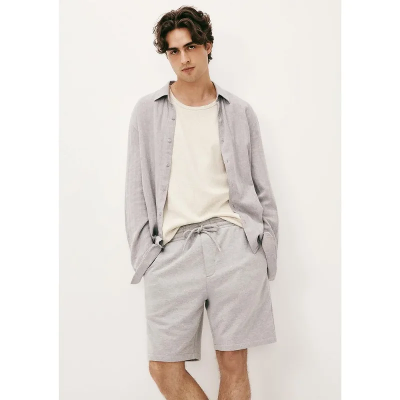 Bermuda Masculina Reta em Moletom - Cinza XXG