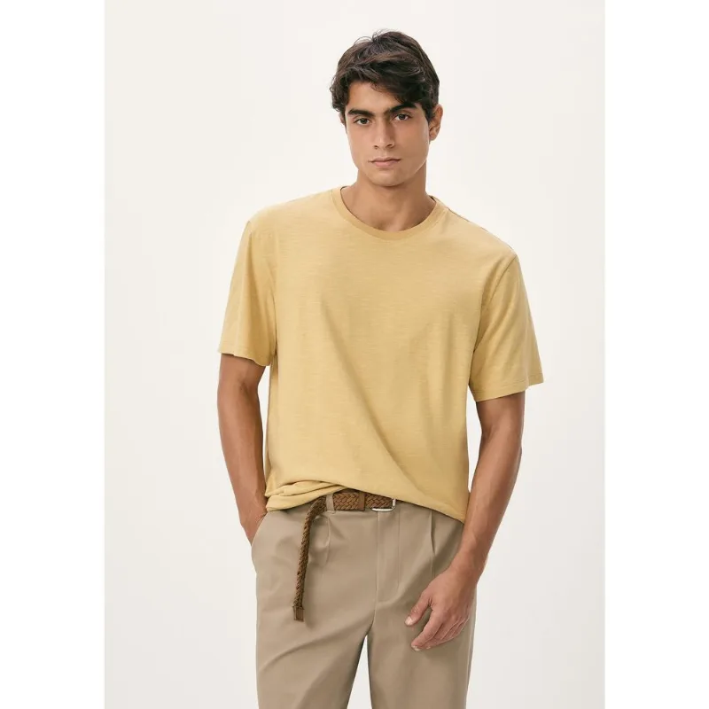 Camiseta Masculina Comfort Em Malha Flamê - Bege G