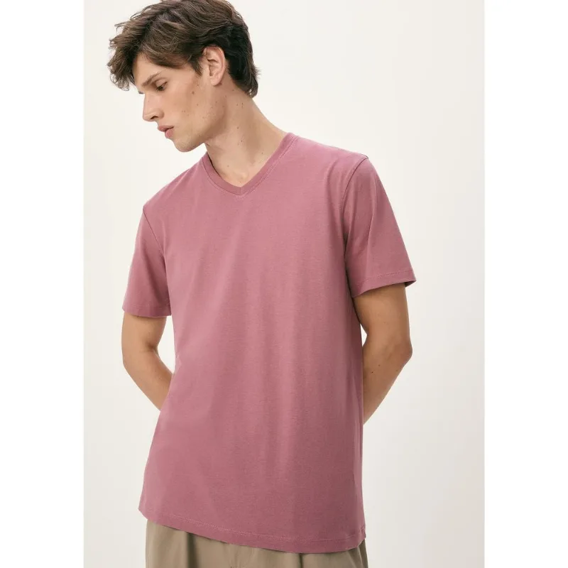 Camiseta Básica Masculina Manga Curta Gola V World - Rosa EXG