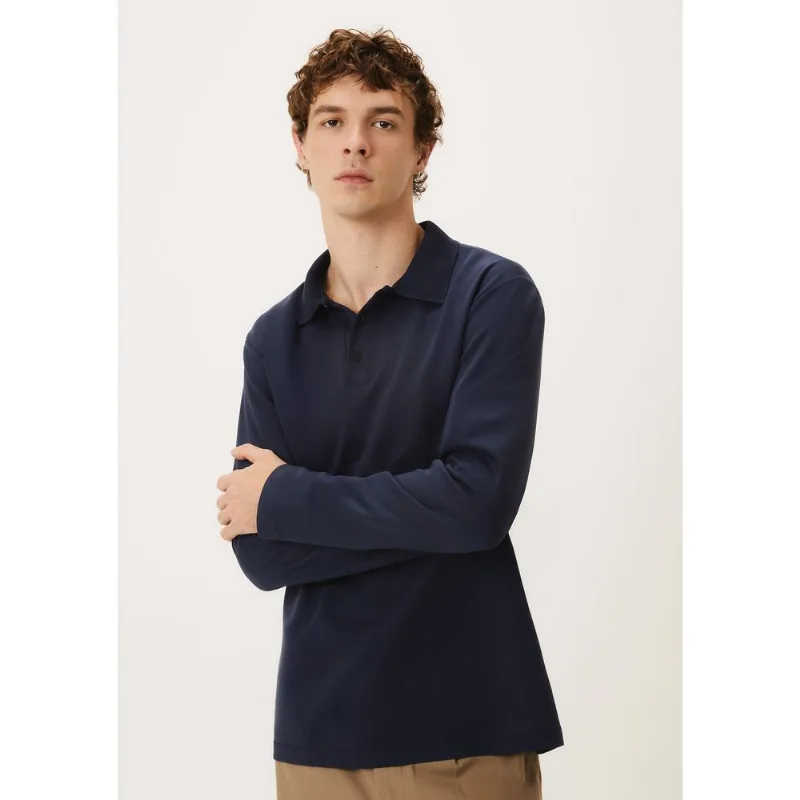 Blusão De Moletom Masculino Gola Polo - Azul XXG