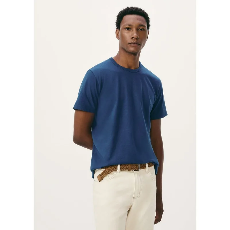 Camiseta Básica Masculina Manga Curta Slim - Azul XXG