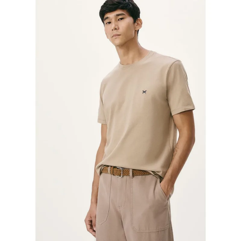 Camiseta Básica Masculina World Com Bordado - Marrom G