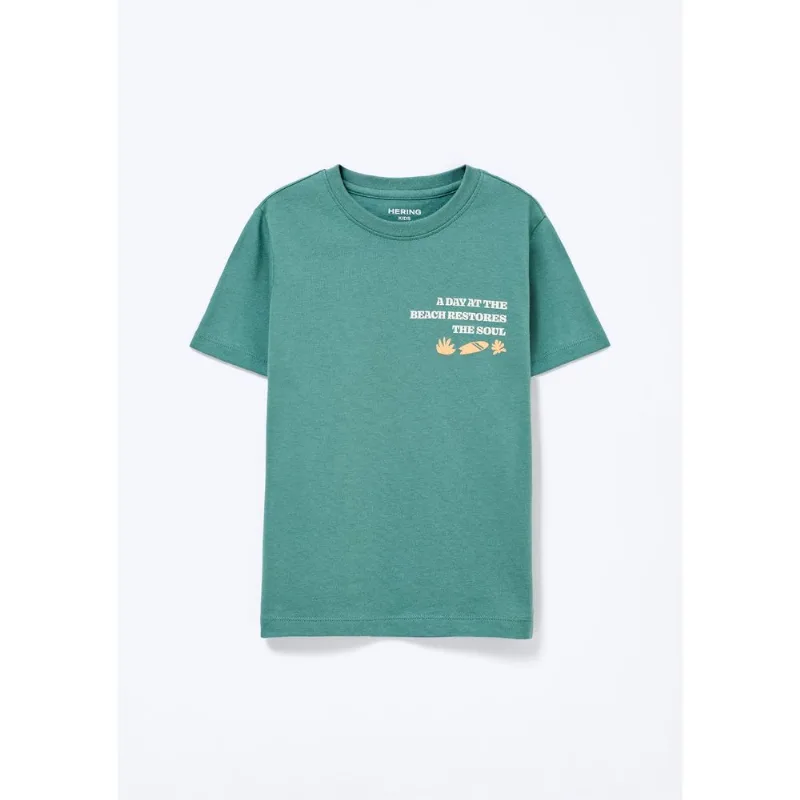 Camiseta Infantil Menino Manga Curta Com Estampa - Verde 008