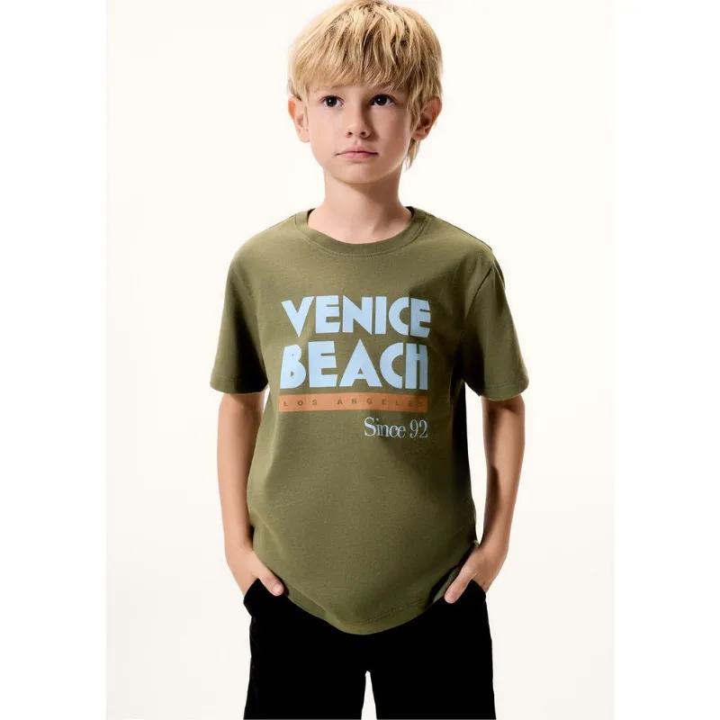 Camiseta Infantil Menino Manga Curta Com Estampa - Verde 012