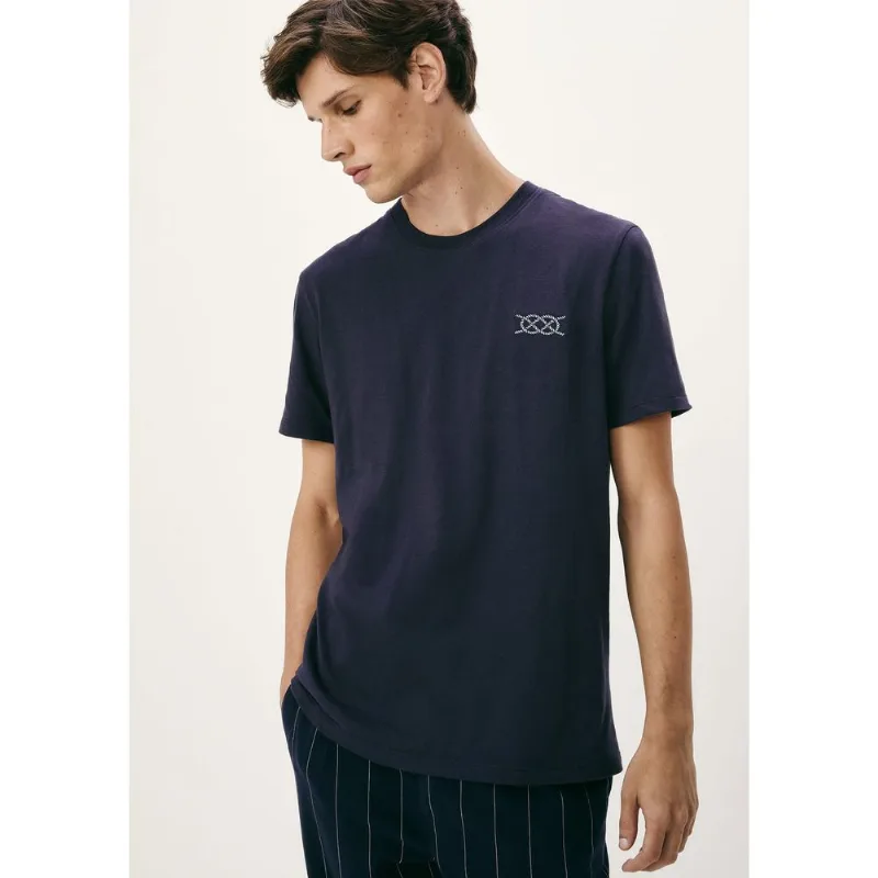Camiseta Masculina Manga Curta Com Estampa - Azul M