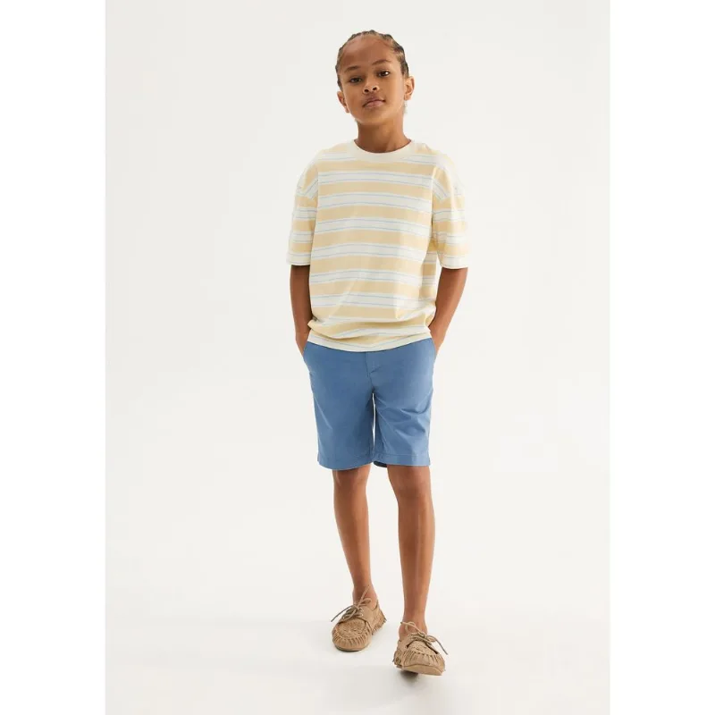 Bermuda Básica Infantil Menino Chino - Azul 006