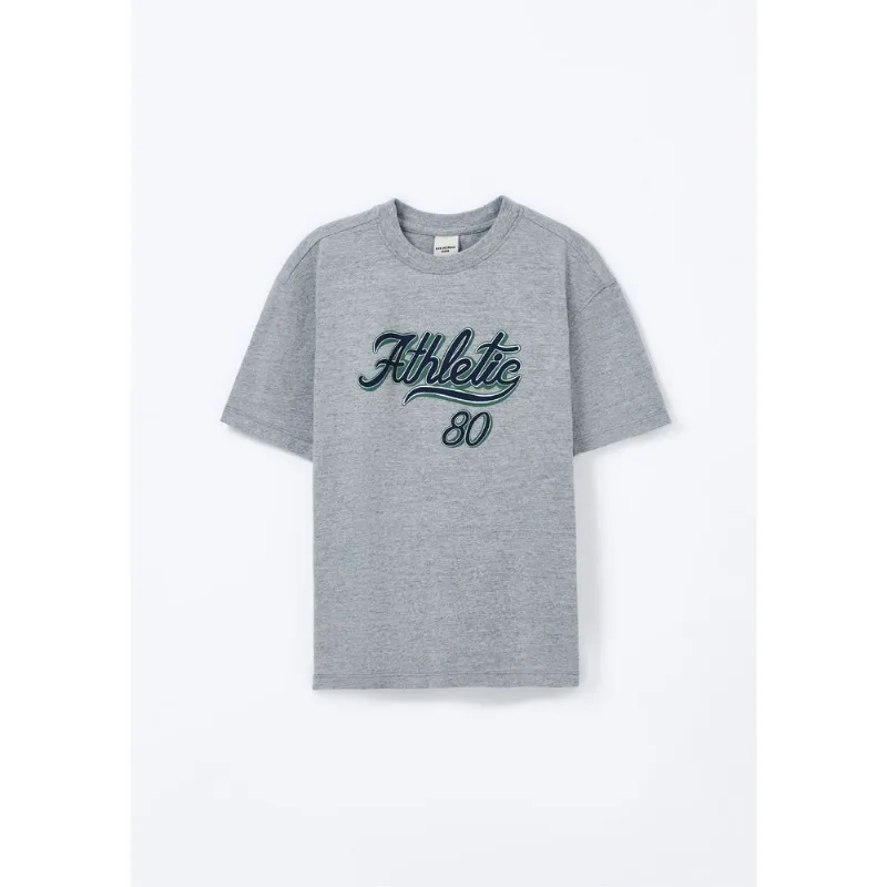 Camiseta Infantil Menino Oversized Estampada - Cinza 008