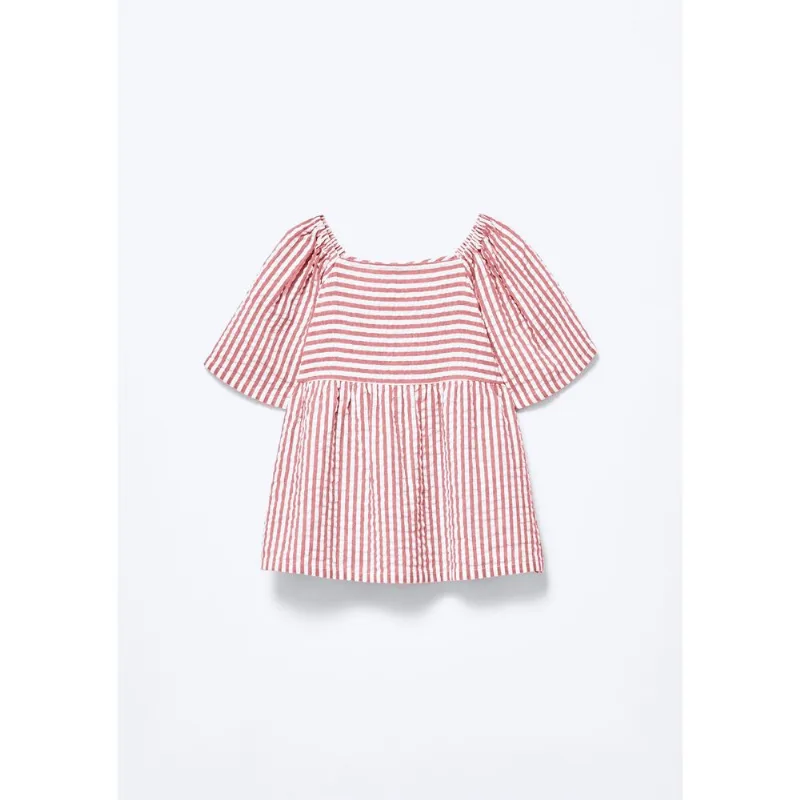 Blusa Infantil Menina Anarruga Fio Tinto Godê - Vermelho 012