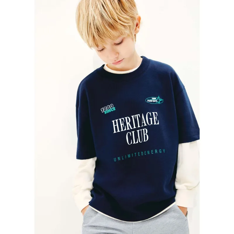 Camiseta Infantil Menino Estampada Oversized - Azul 006