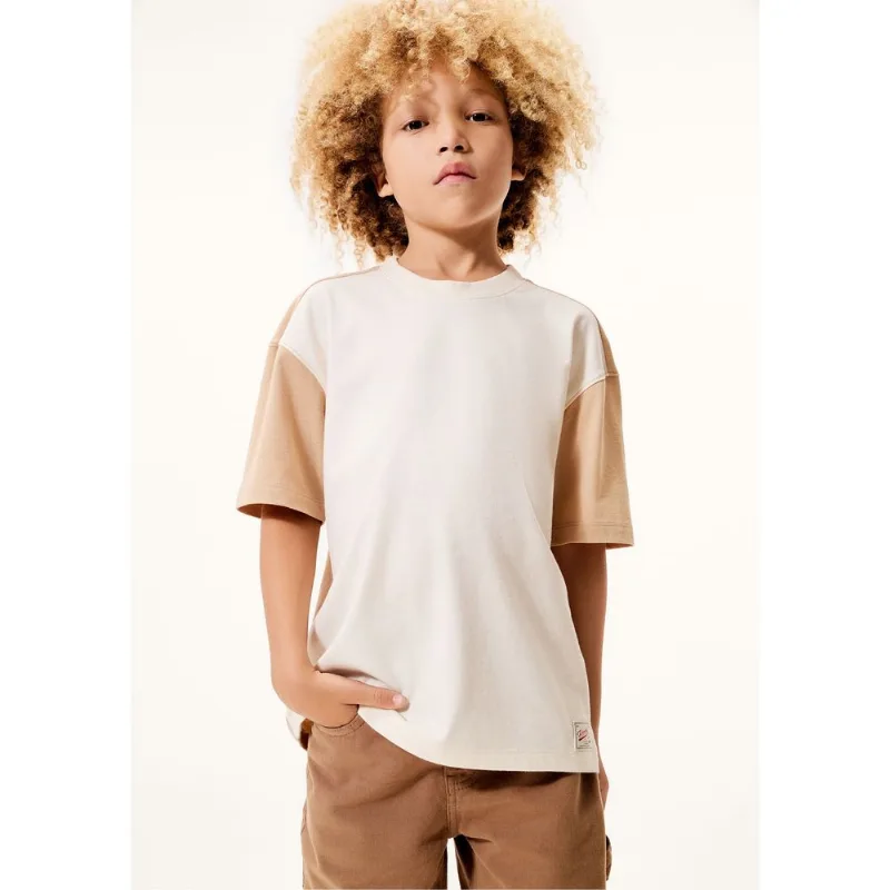 Camiseta Infantil Menino Oversized - Off white 006