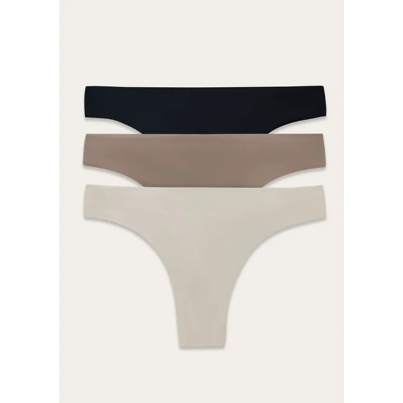 Kit 3 Calcinhas Tanga Fio Corte A Laser - Multicolorido XXG