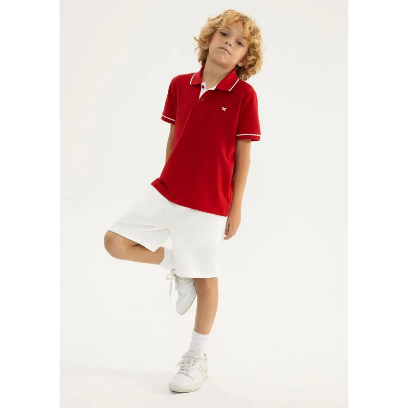 Bermuda Básica Infantil Menino Em Moletom - Off white 012