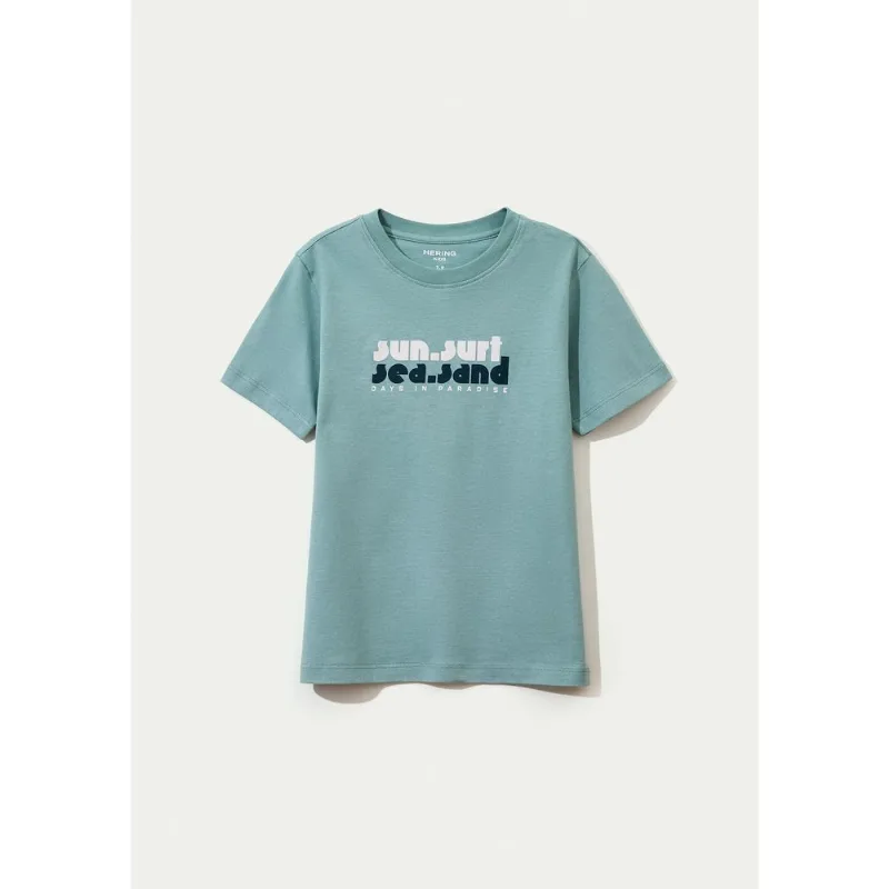 Camiseta Infantil Menino Manga Curta Com Estampa - Azul 014