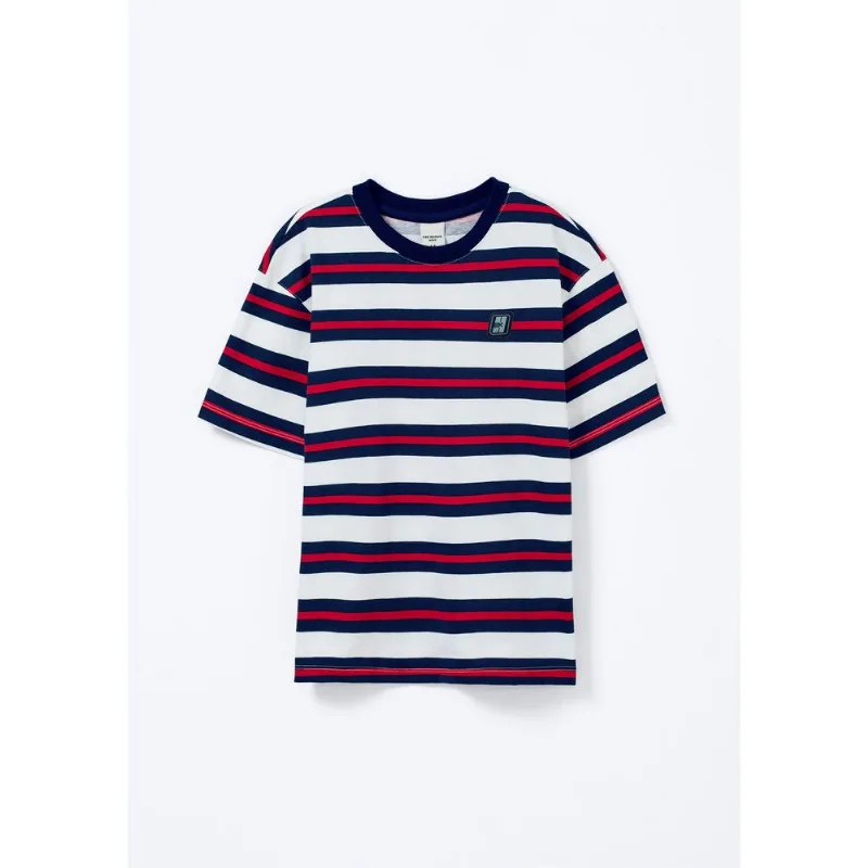 Camiseta Infantil Menino Oversized Com Patch - Vermelho 016