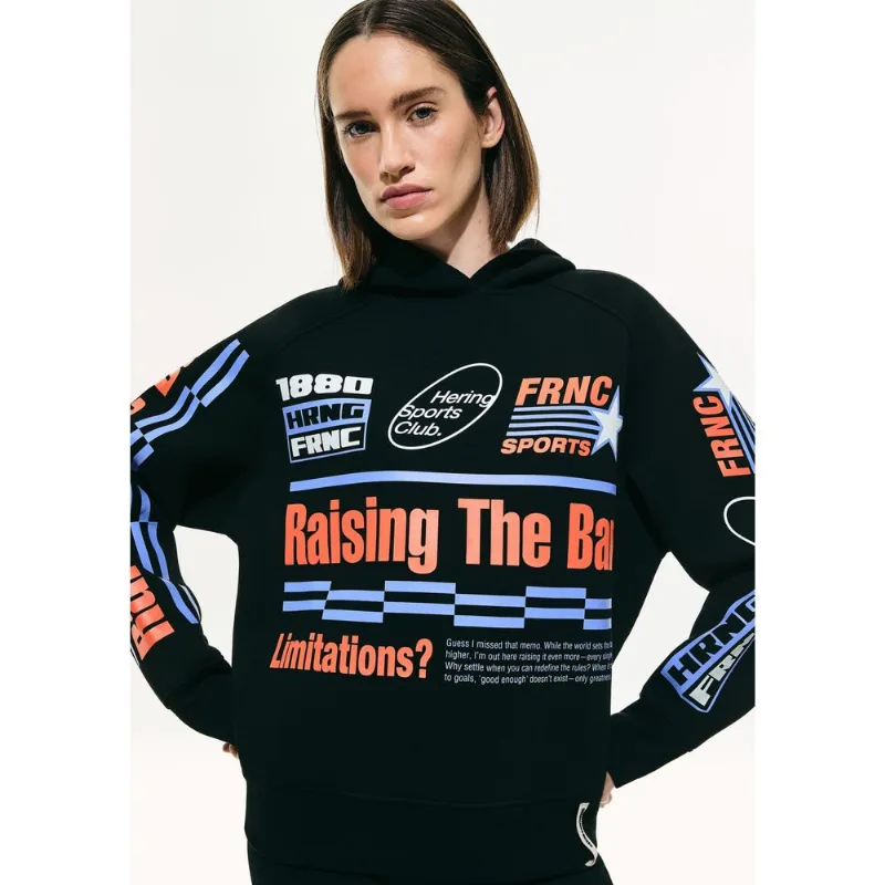 Blusão Feminino Oversized Estampado Hering Sports + Frnc - Preto M