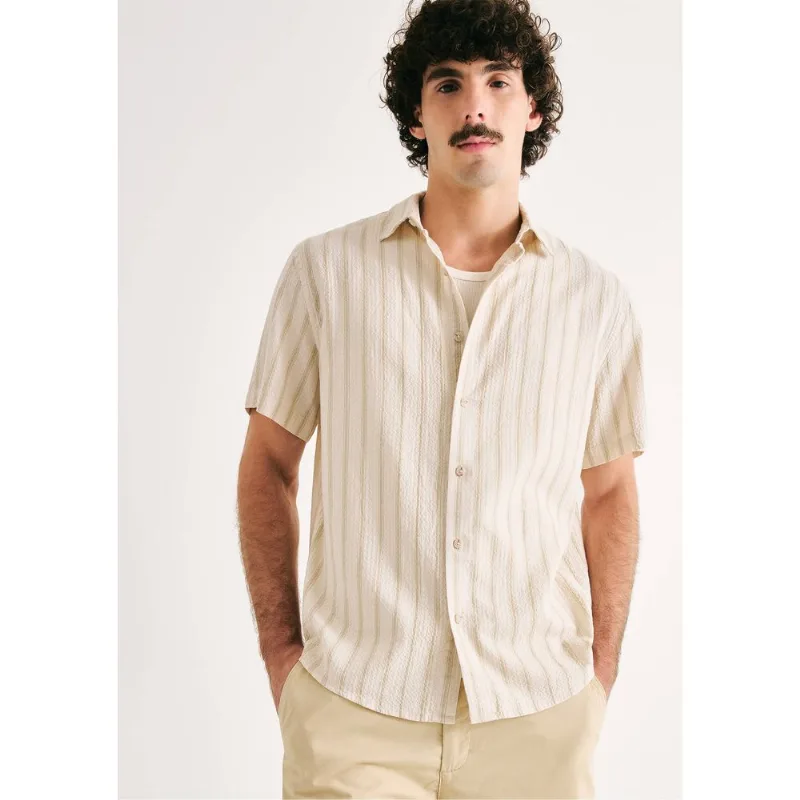 Camisa Masculina Fio Tinto Com Liocel - Creme P