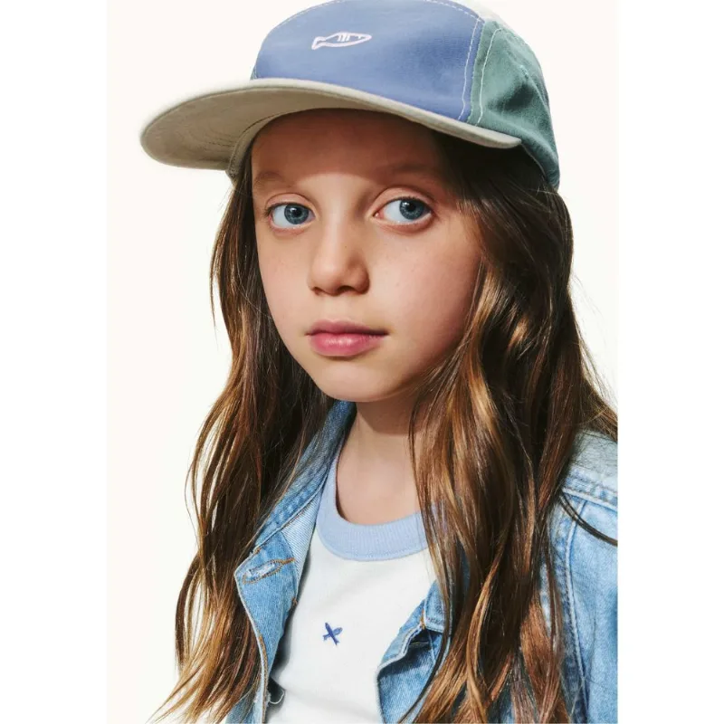 Boné Infantil Unissex Com Recortes e Bordado - Azul G