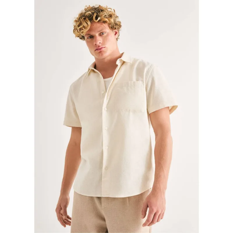 Camisa Masculina Regular Manga Curta - Nude G
