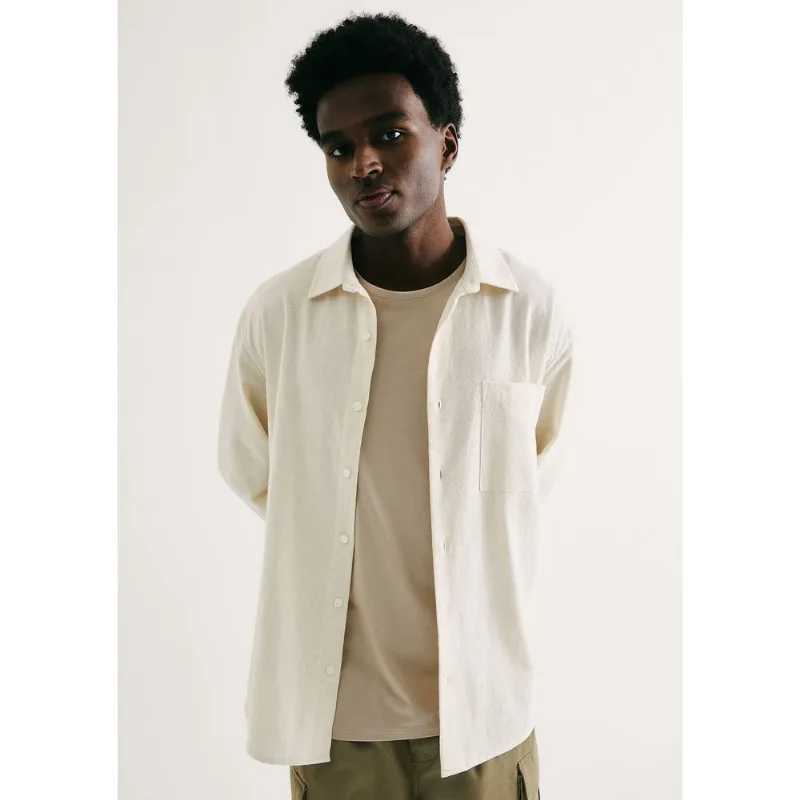 Camisa Masculina Comfort Texturizada - Nude XG