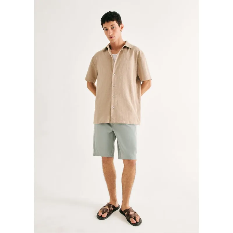Bermuda Básica Masculina Em Sarja - Azul G