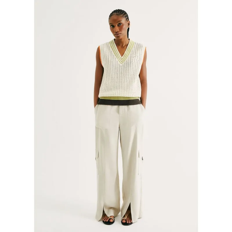 Calça Feminina Cargo Em Peach Touch - Bege 036