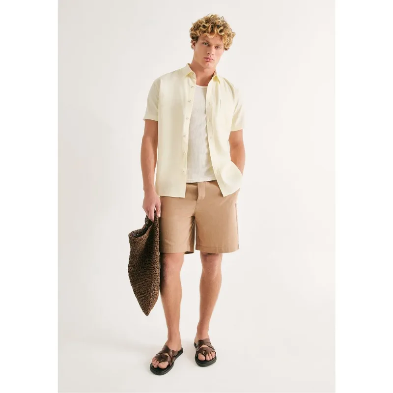 Bermuda Masculina Reta Texturizada - Bege G