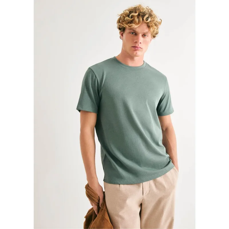 Camiseta Masculina Manga Curta Em Algodão Peruano - Verde XG