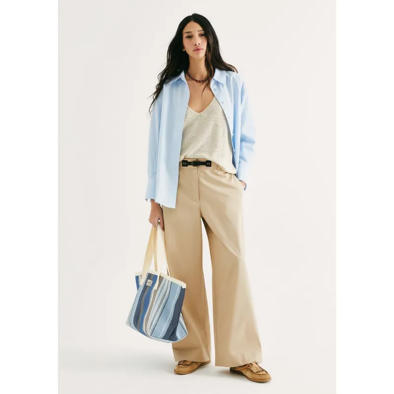 Calça Feminina Reta Empapelada - Bege 042