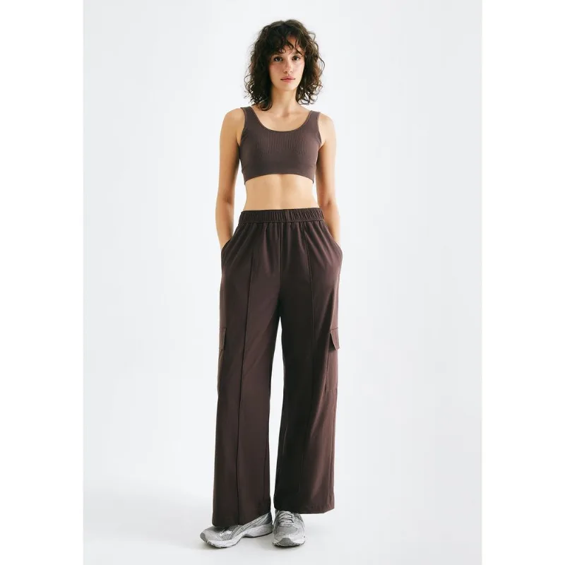 Calça Esportiva Feminina Pantalona - Marrom XG