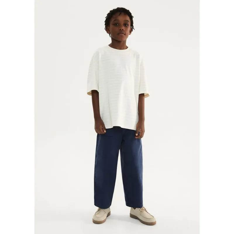 Camiseta Infantil Menino Fio Tinto Com Linho - Creme 006