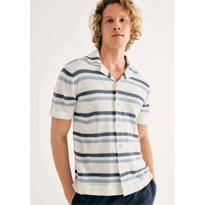Camisa Masculina Listrada Em Tricô - Branco M