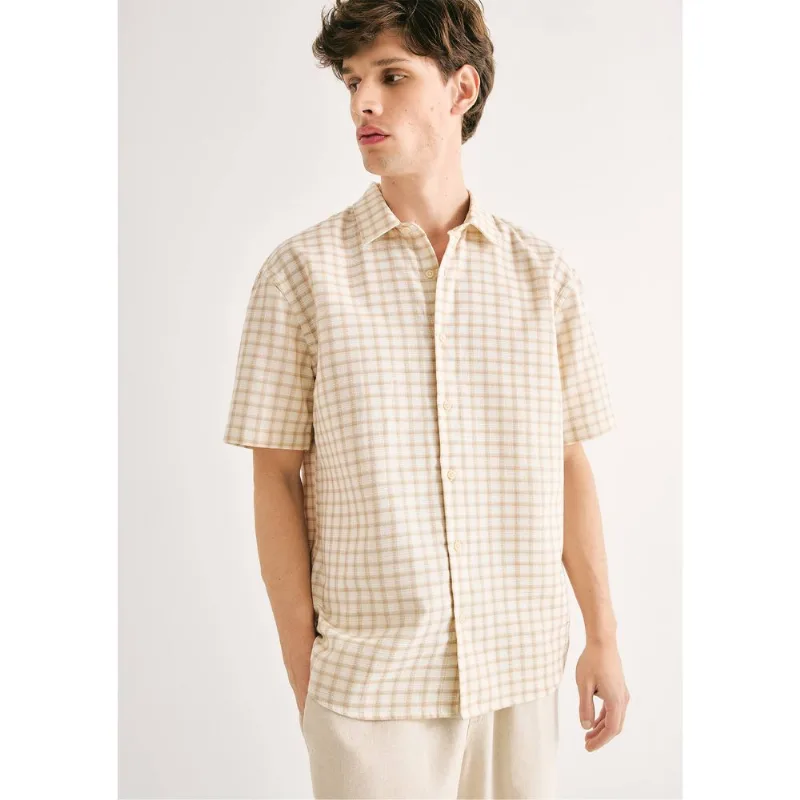 Camisa Masculina Comfort Fio Tinto - Bege G