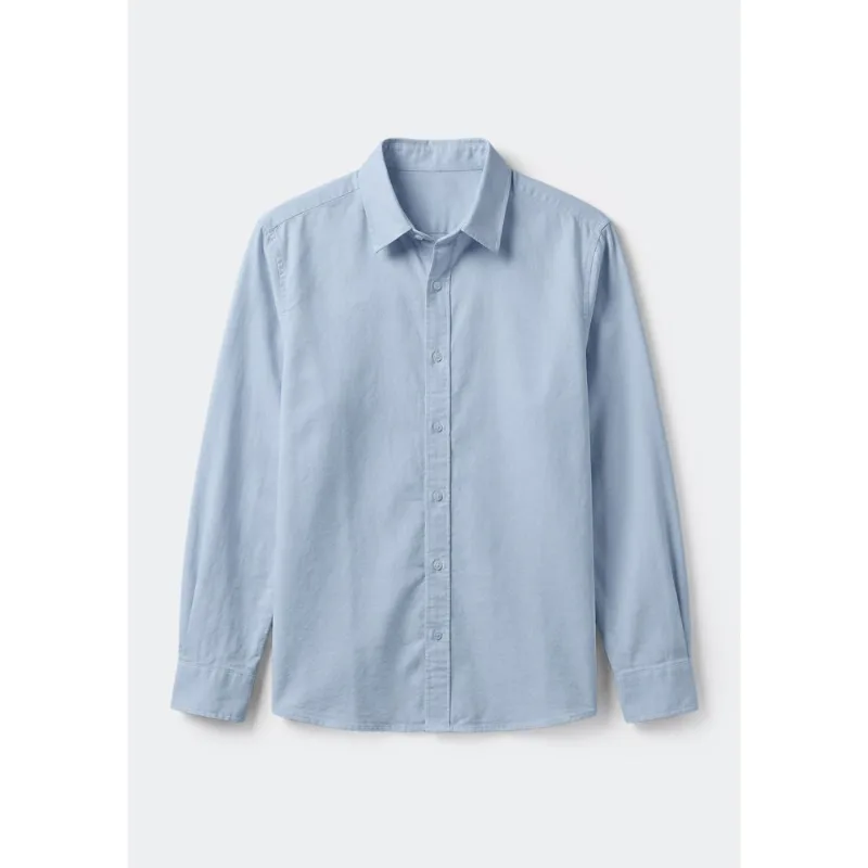 Camisa Básica Masculina Super Slim Manga Longa - Azul P
