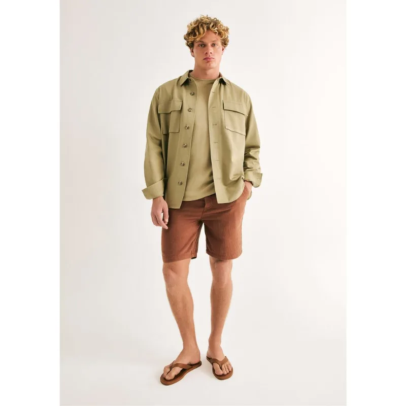 Bermuda Masculina Reta Texturizada - Marrom P