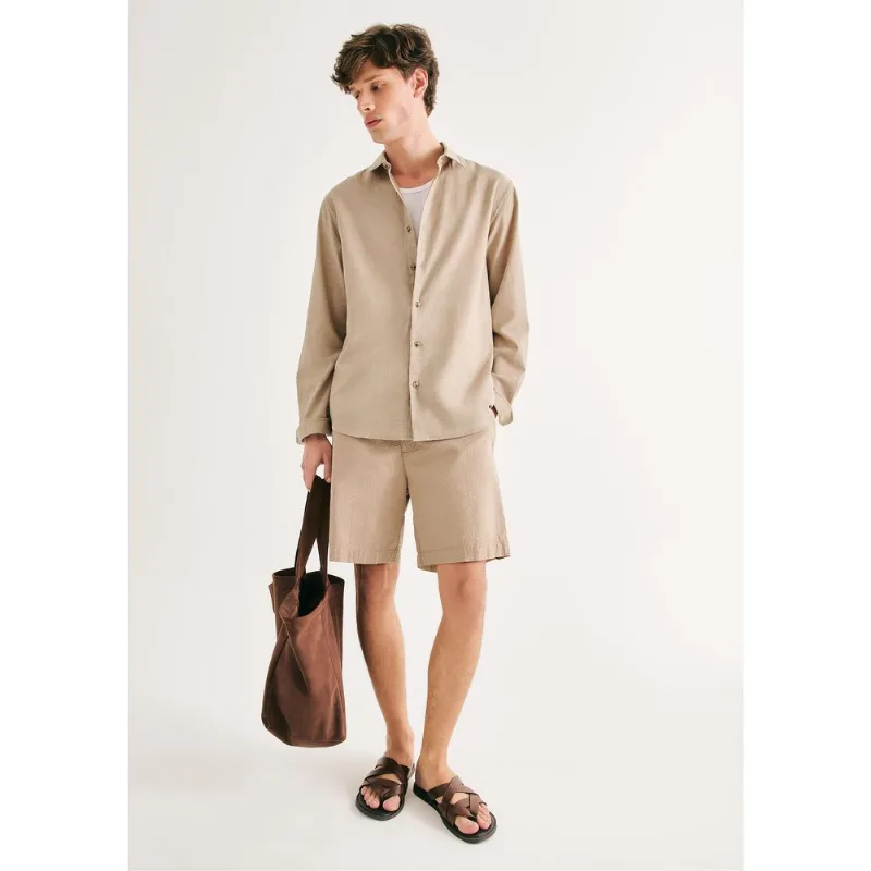 Bermuda Masculina Reta Anarruga - Bege 042