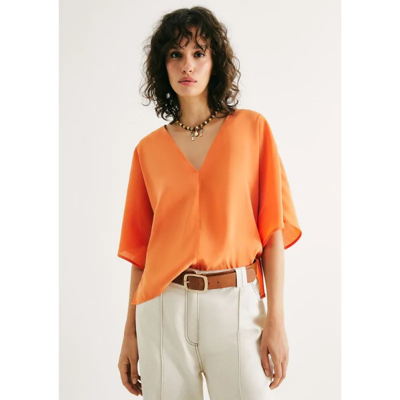Blusa Feminina Box Em Peach Touch - Laranja G